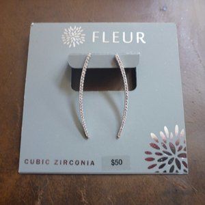 Rhodium Curved Earings